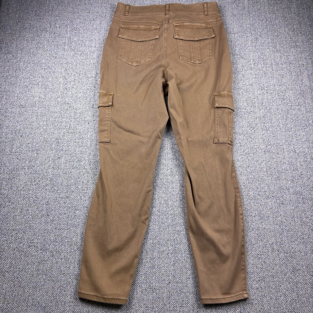 SPANX Stretch Twill Ankle Cargo Pants Honey Glow Brown Women Pull On Slim Sz XL - Picture 6 of 8